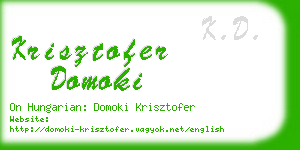 krisztofer domoki business card